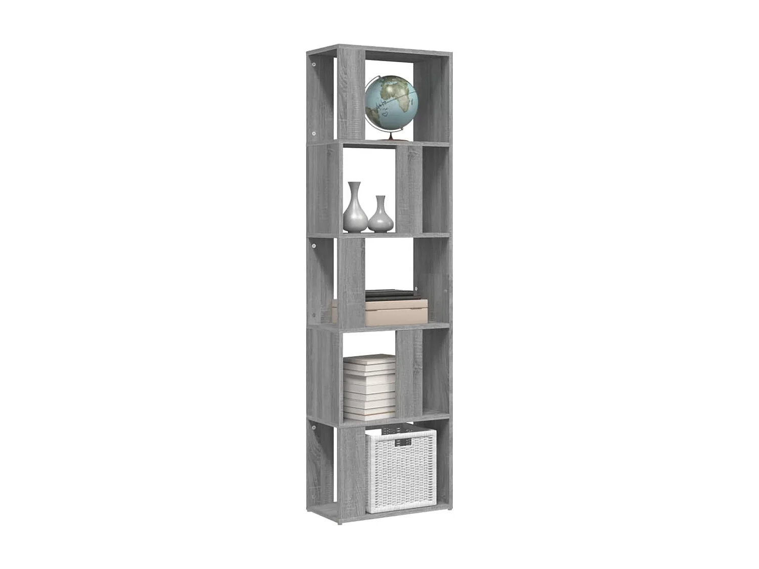 Bibliothèque Sonoma gris 45x24x160 cm Bois d'ingénierie