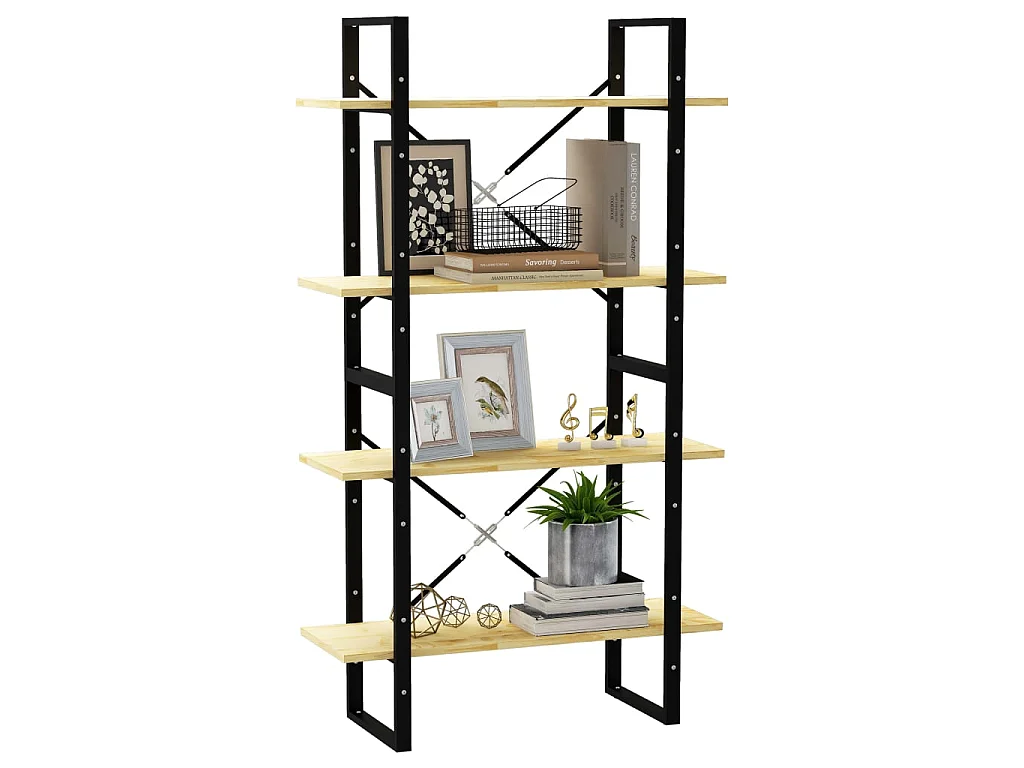 Bibliothèque à 4 niveaux 80x30x140 cm bois de pin massif