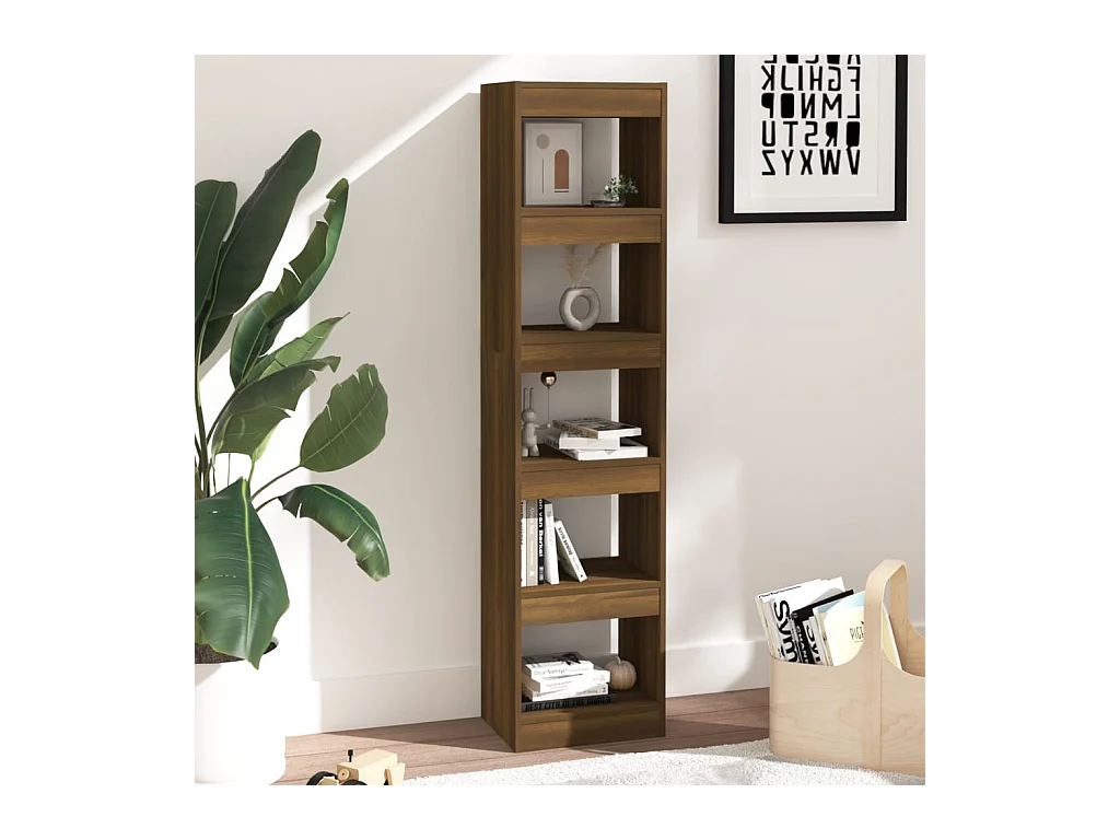 Boekenkast/kamerscherm 40x30x166 cm bruin eikenkleur