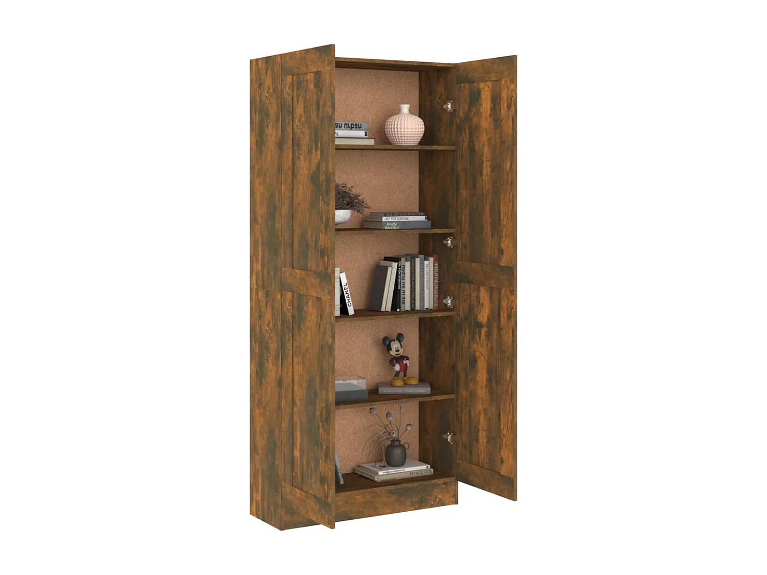 Boekenkast 82,5x30,5x185,5 cm bewerkt hout gerookt eikenkleurig