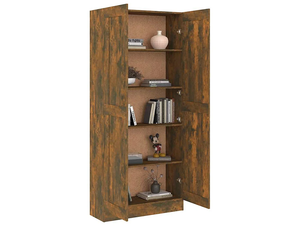 Comodino Rovere Fumo 82,5x30,5x185,5 cm in Legno Multistrato