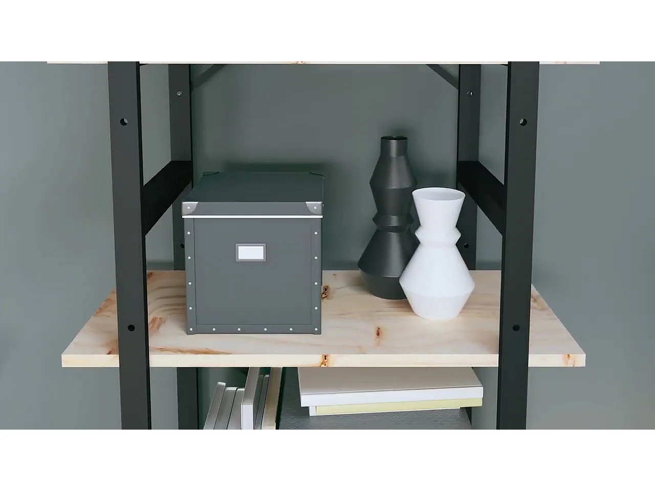 Bibliothèque à 4 niveaux 60x30x140 cm Bois de pin massif