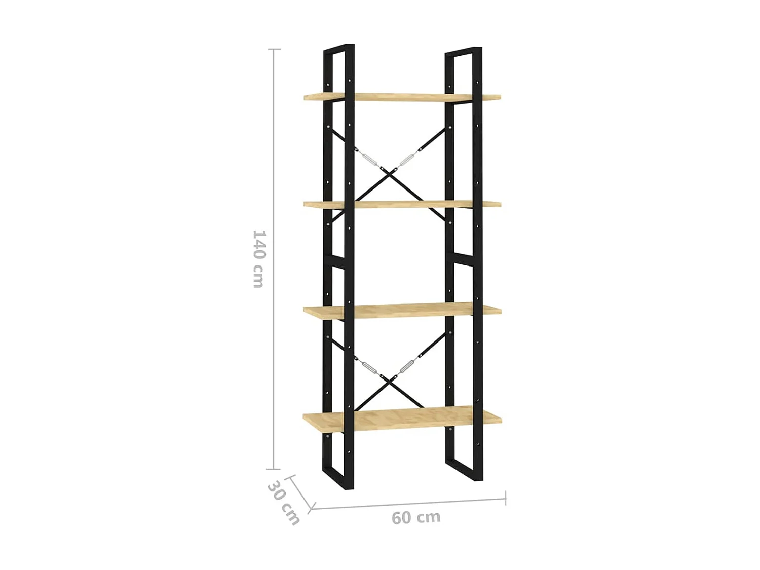 Bibliothèque à 4 niveaux 60x30x140 cm Bois de pin massif