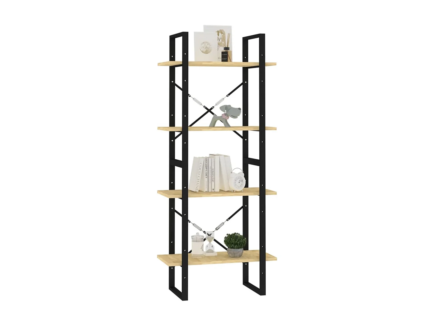 Bibliothèque à 4 niveaux 60x30x140 cm Bois de pin massif