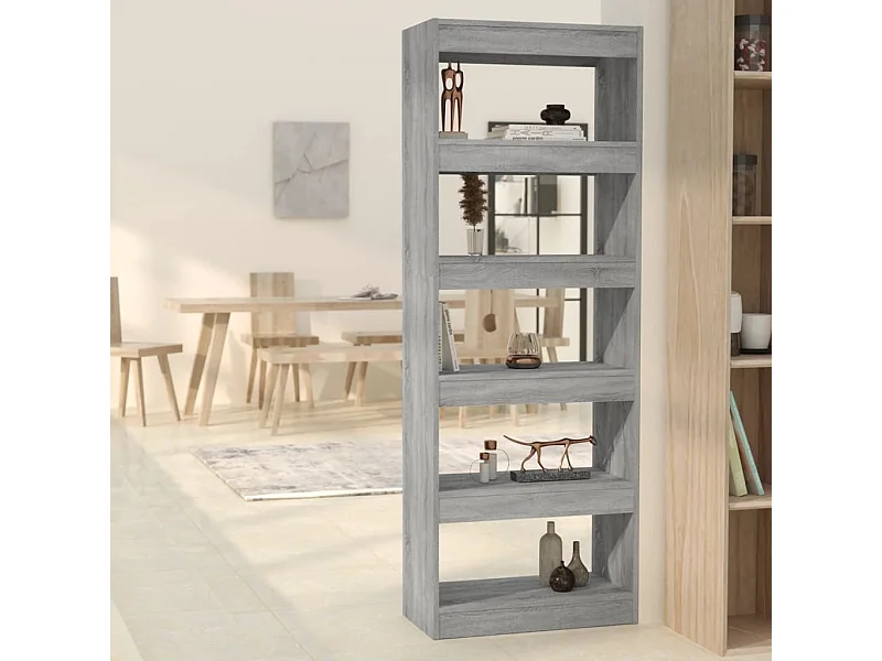 Bücherregal/Raumteiler Grau Sonoma 60x30x166 cm Holzwerkstoff