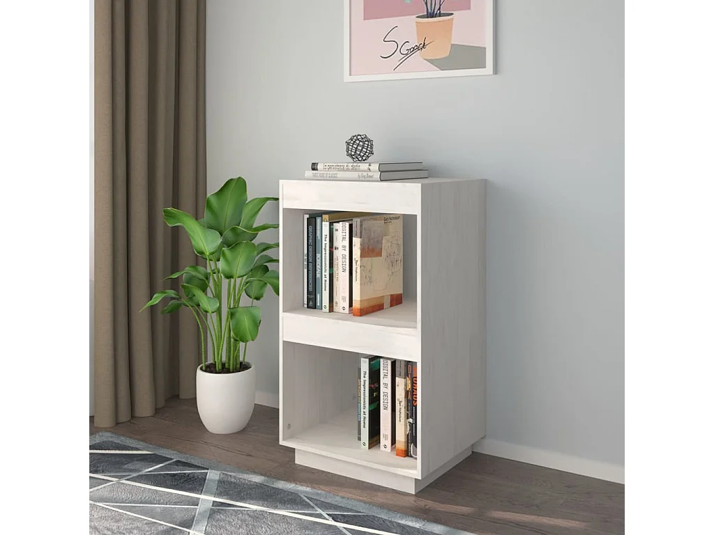 Bibliothèque Blanc 40x35x71 cm Bois de pin massif