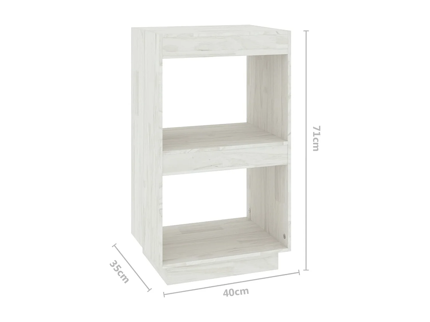 Bibliothèque Blanc 40x35x71 cm Bois de pin massif