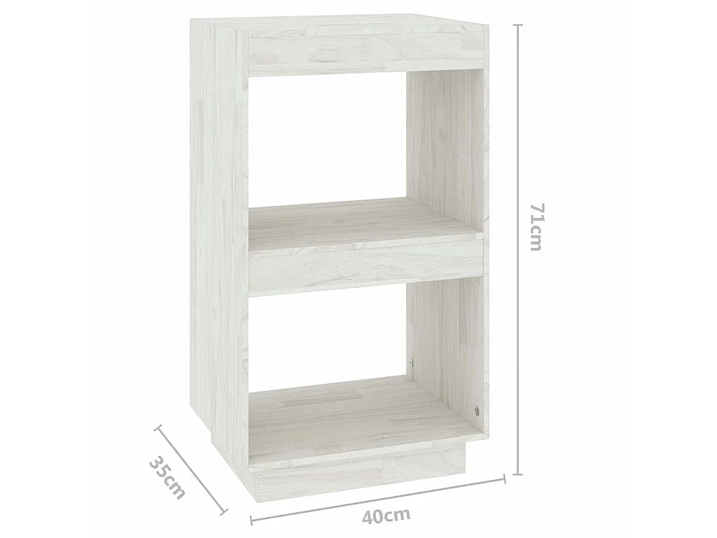 Bibliothèque Blanc 40x35x71 cm Bois de pin massif