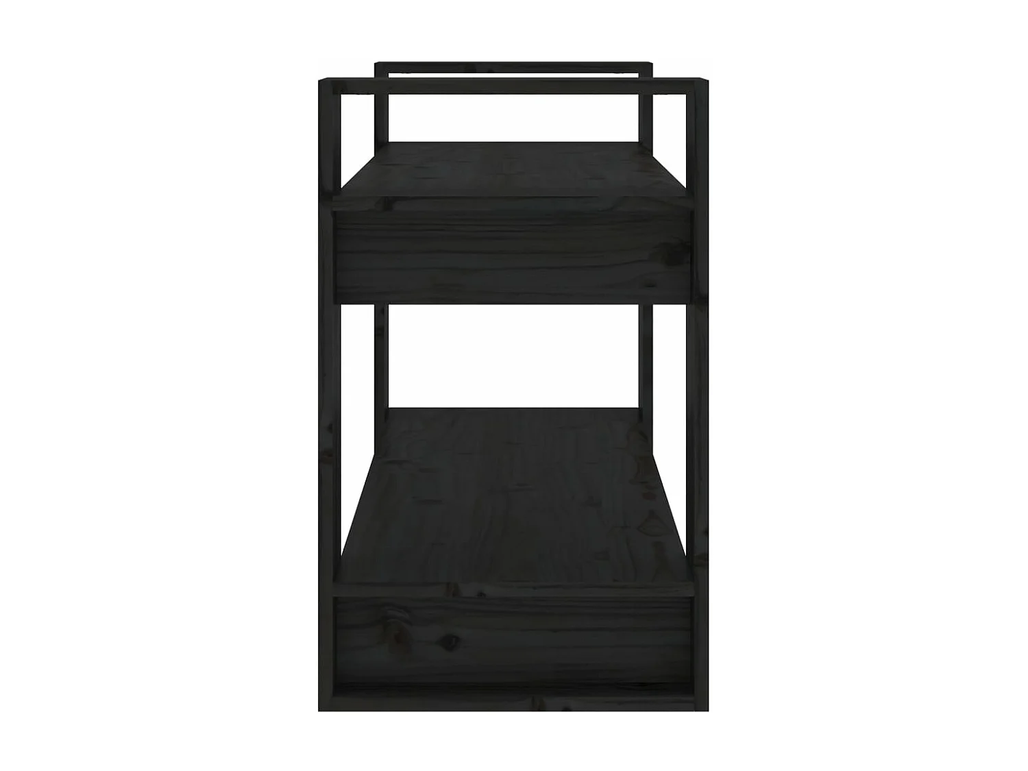 Bücherregal/Raumteiler Schwarz 80x35x56,5 cm Massivholz Kiefer