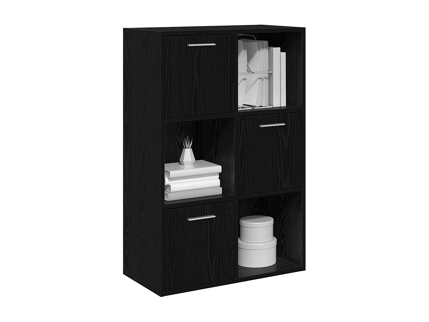 Opbergkast 60x29,5x90 cm bewerkt hout zwart