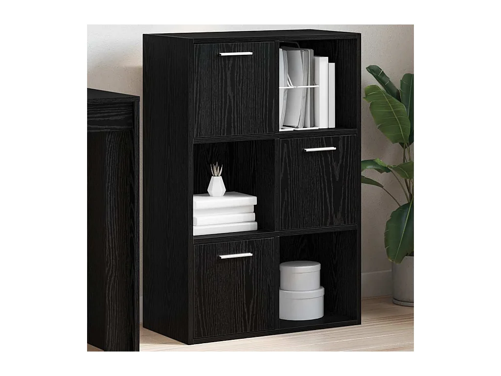 Armadietto Nero 60x29,5x90 cm in Legno Multistrato