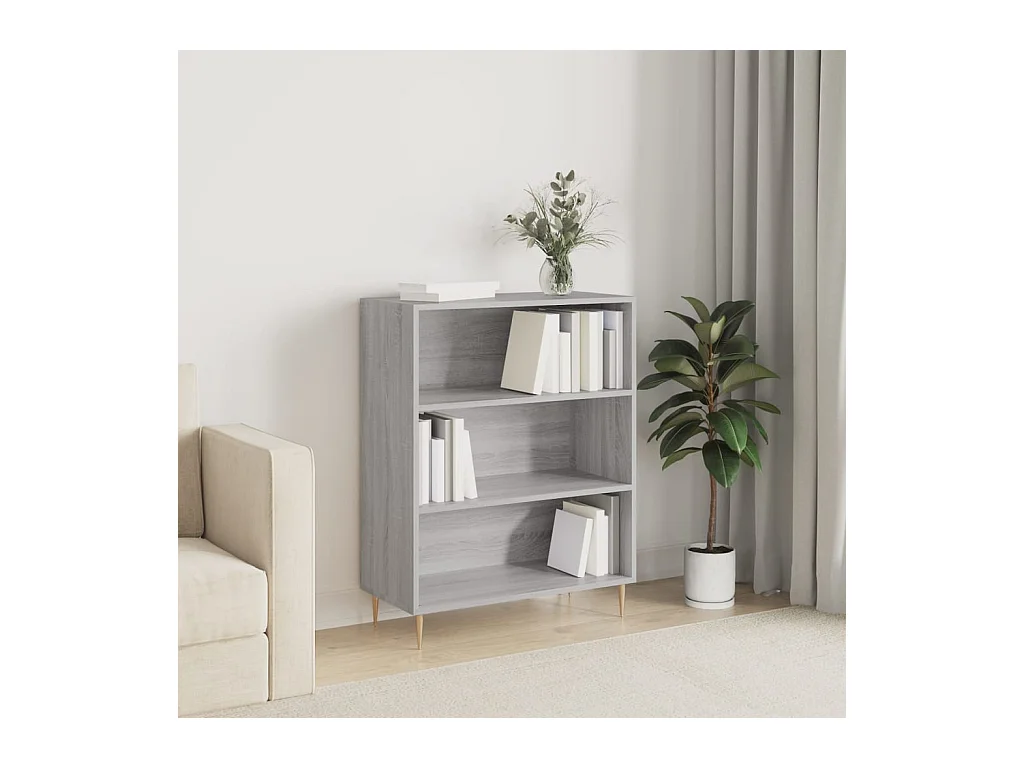 Boekenkast 69,5x32,5x90 cm bewerkt hout grijs sonoma eikenkleur