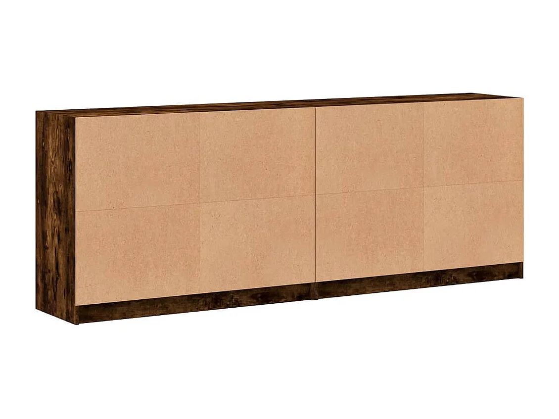 Bibliothèque avec portes chêne fumé 204x37x75 cm