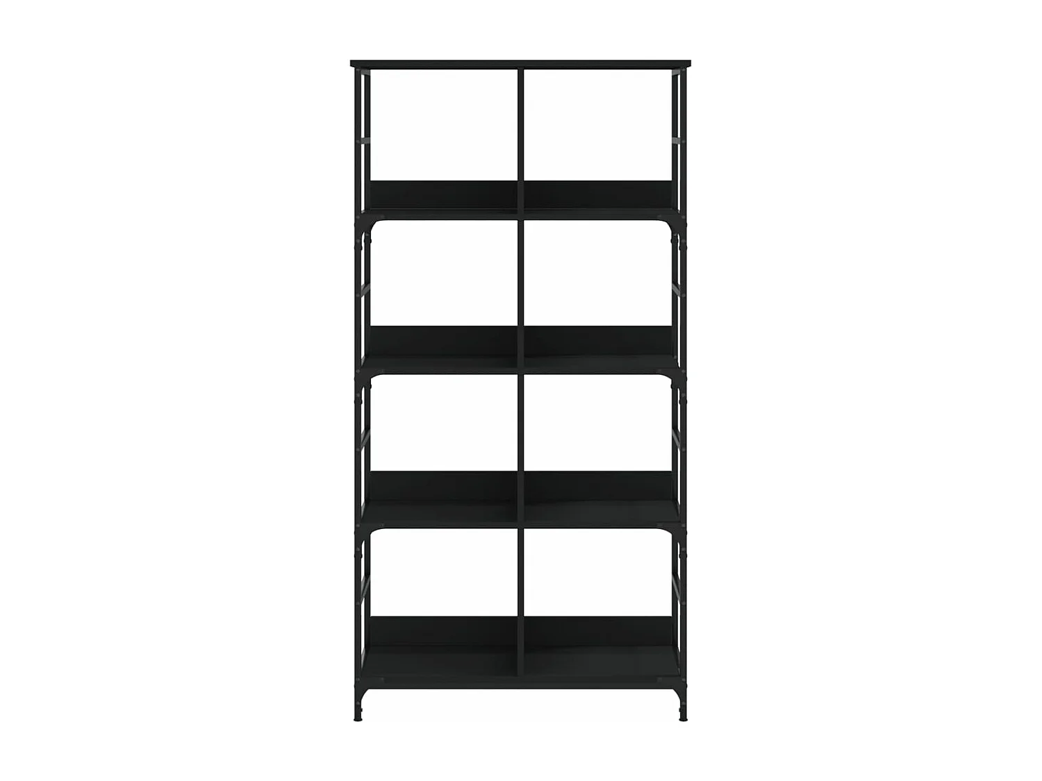 Bibliothèque noir 78,5x33x153 cm bois d'ingénierie