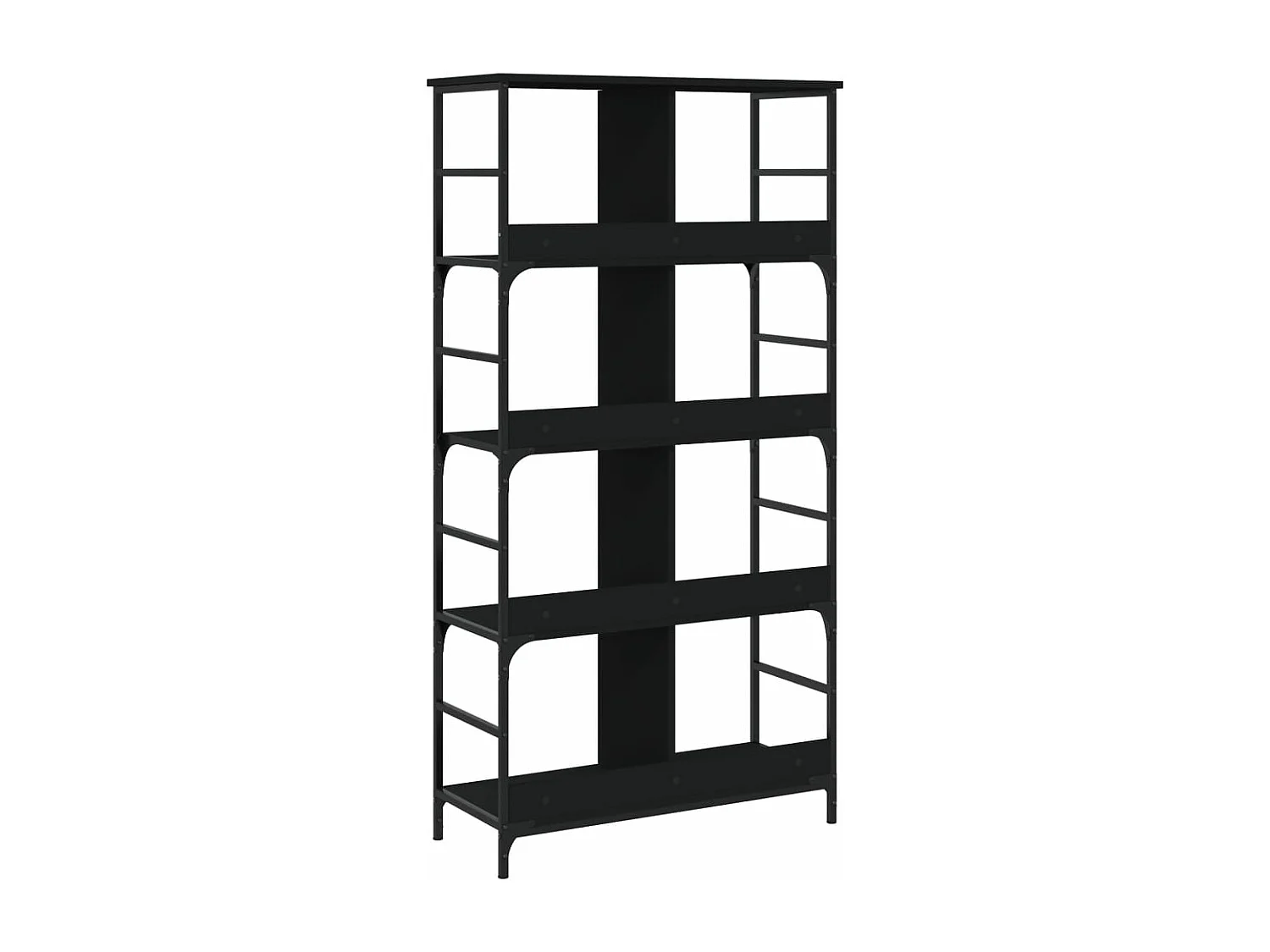 Bibliothèque noir 78,5x33x153 cm bois d'ingénierie