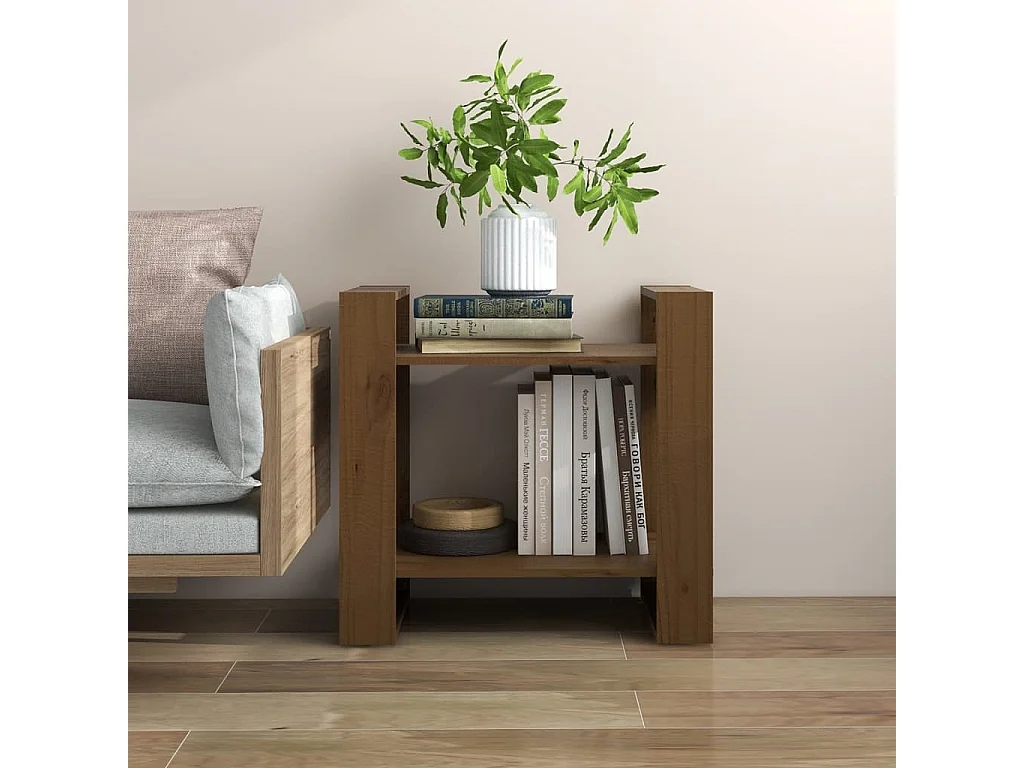 Bibliothèque/Cloison Marron miel 60x35x57 cm Bois massif