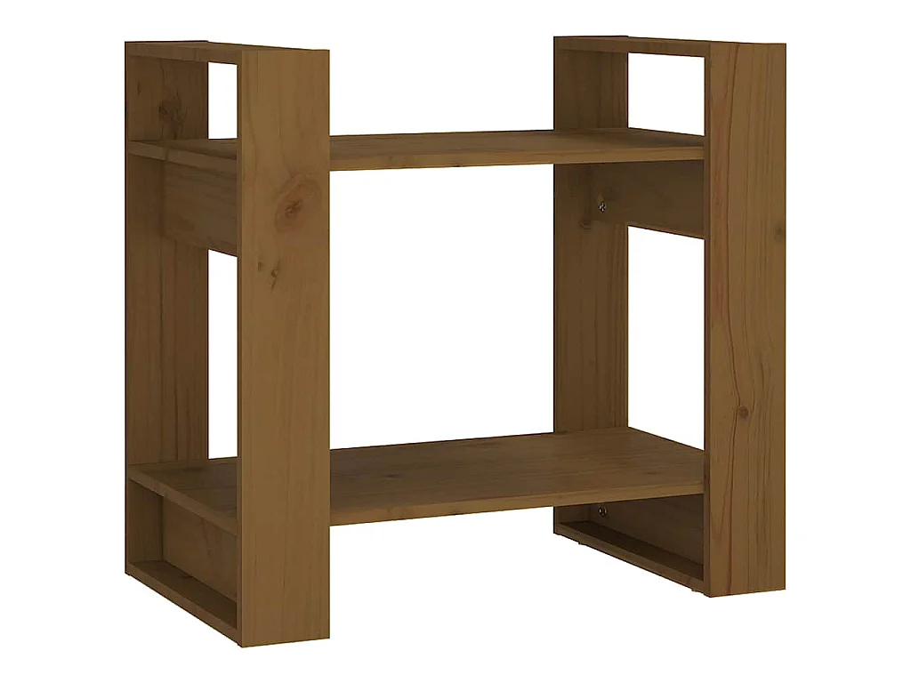 Boekenkast/kamerscherm 60x35x57 cm massief hout honingbruin