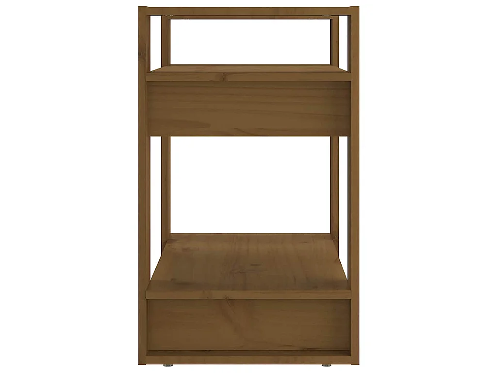 Boekenkast/kamerscherm 60x35x57 cm massief hout honingbruin