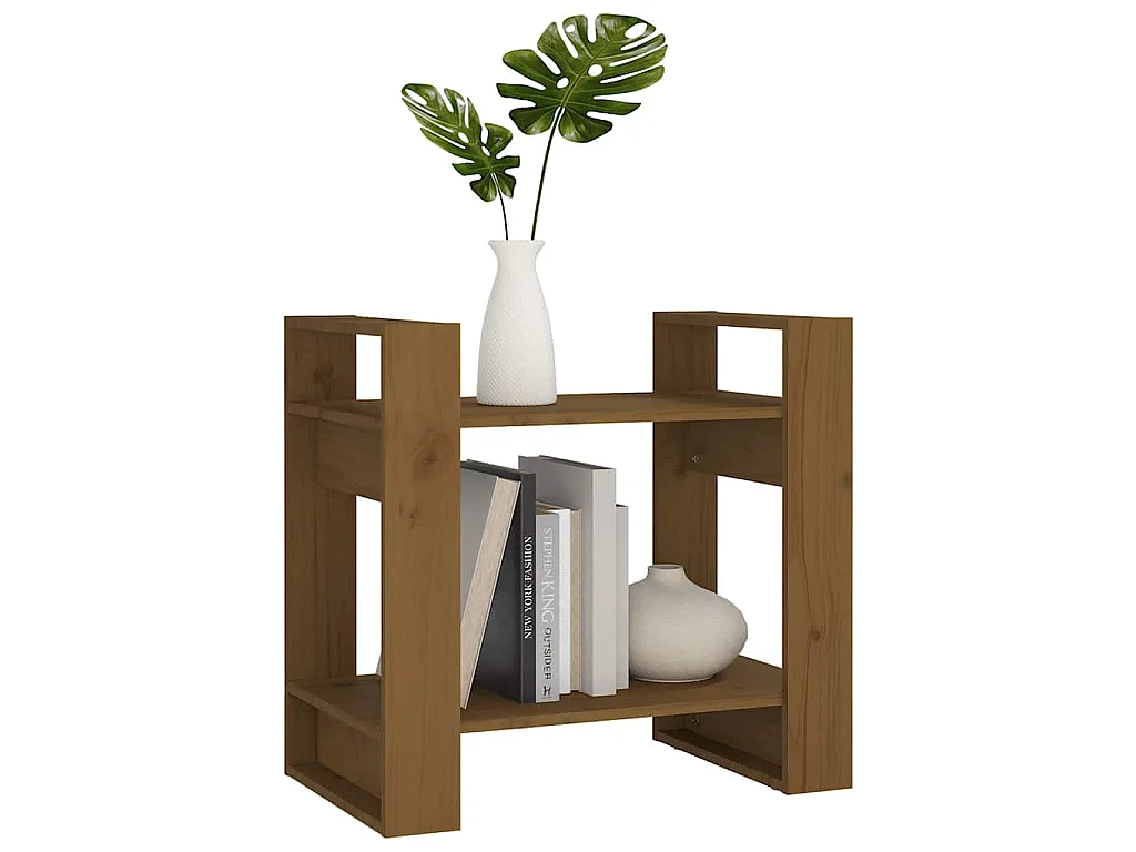 Boekenkast/kamerscherm 60x35x57 cm massief hout honingbruin