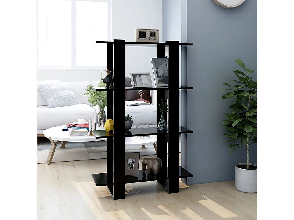 Bibliothèque/Séparateur de pièce Noir 80x30x123,5 cm