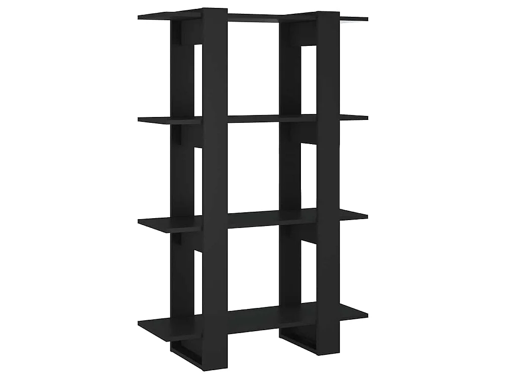 Bücherregal/Raumteiler Schwarz 80x30x123,5 cm