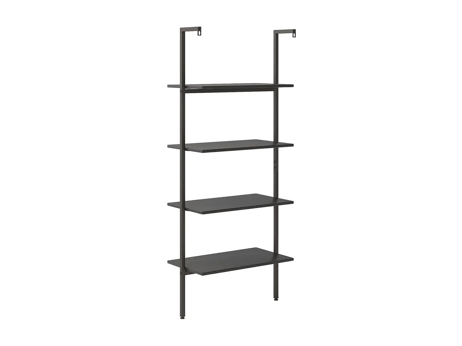 Ladderrek met 4 schappen 64x35x152,5 cm zwart