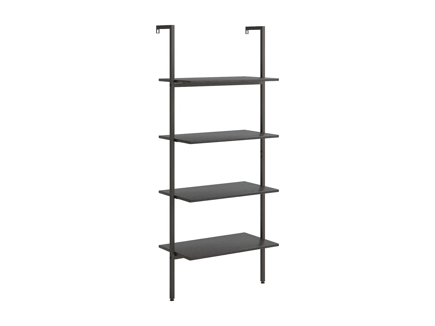 Leiterregal mit 4 Böden Schwarz 64x35x152,5 cm