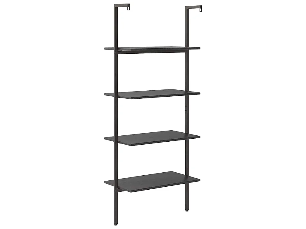 Leiterregal mit 4 Böden Schwarz 64x35x152,5 cm