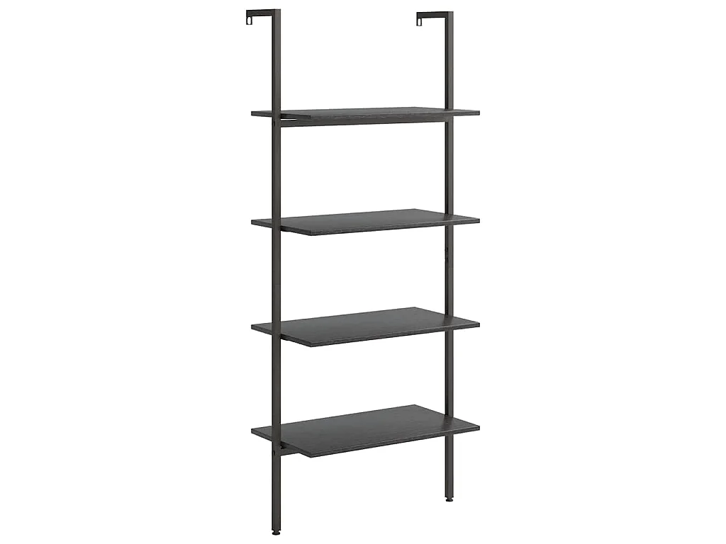 Étagère inclinée à 4 niveaux Noir 64x35x152,5 cm