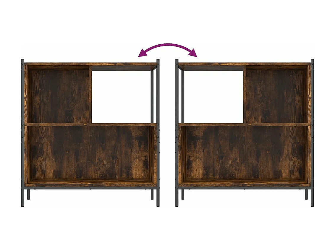 Bibliothèque chêne fumé 72x28x77,5 cm bois d'ingénierie