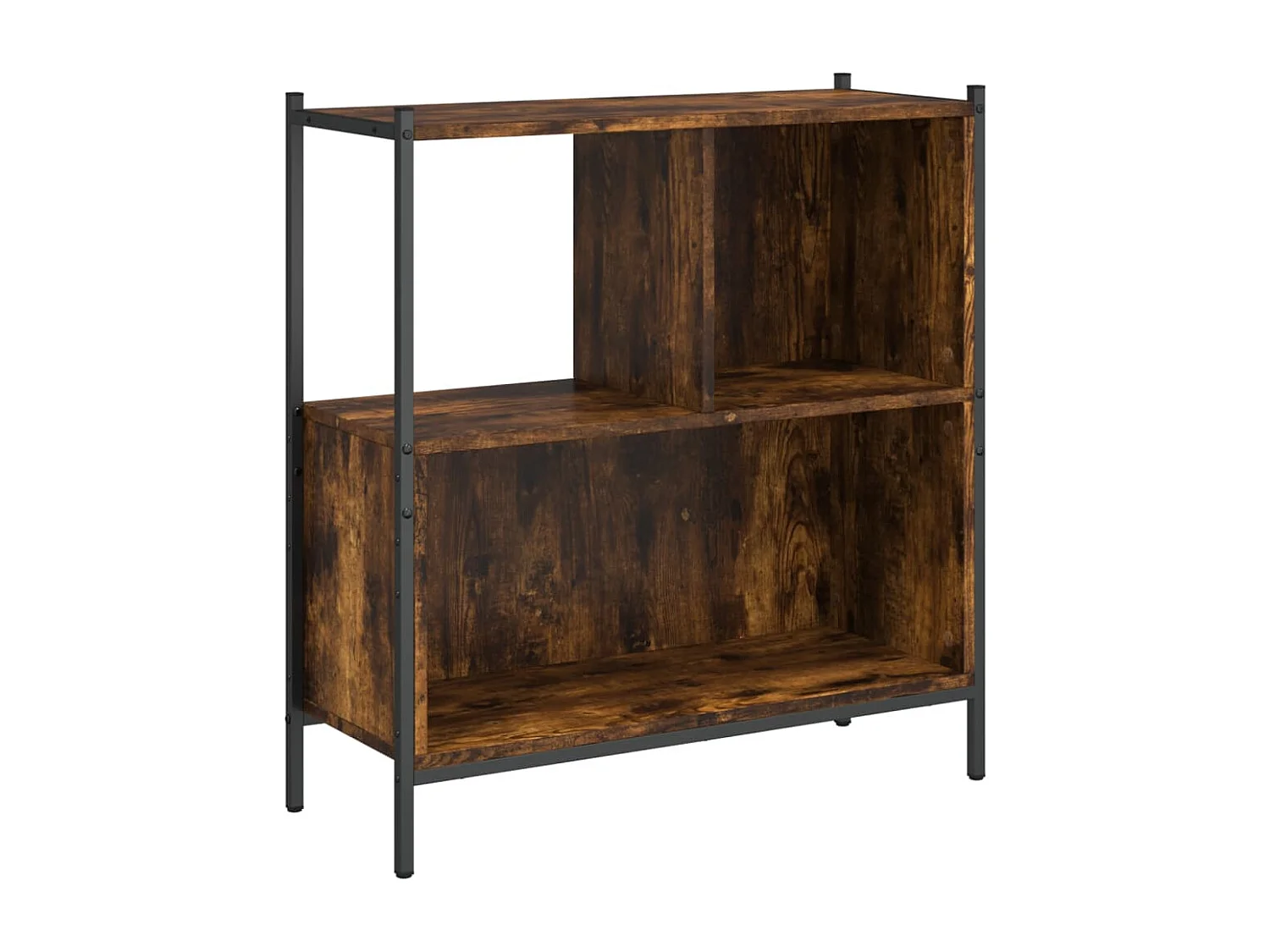 Bibliothèque chêne fumé 72x28x77,5 cm bois d'ingénierie