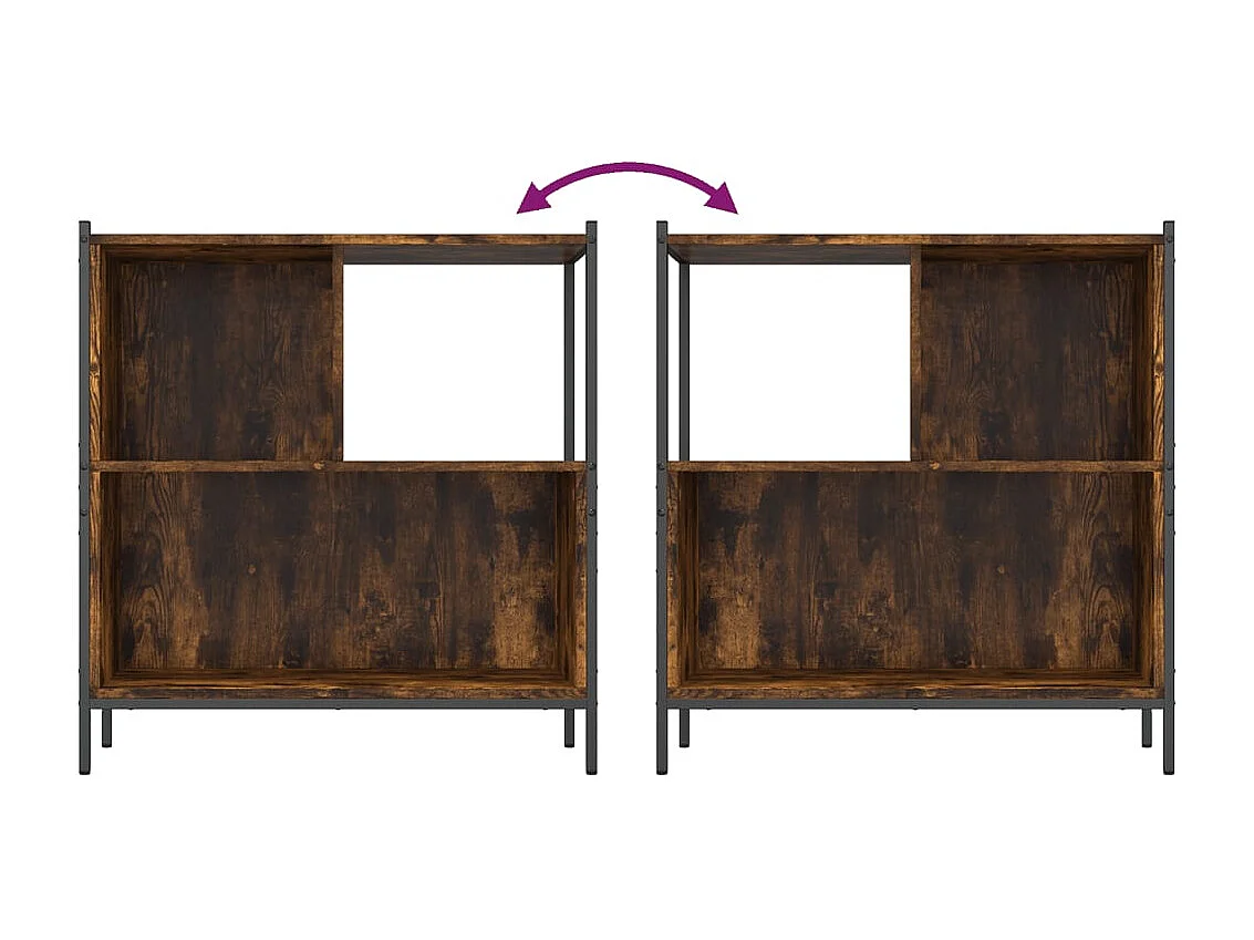 Bibliothèque chêne fumé 72x28x77,5 cm bois d'ingénierie