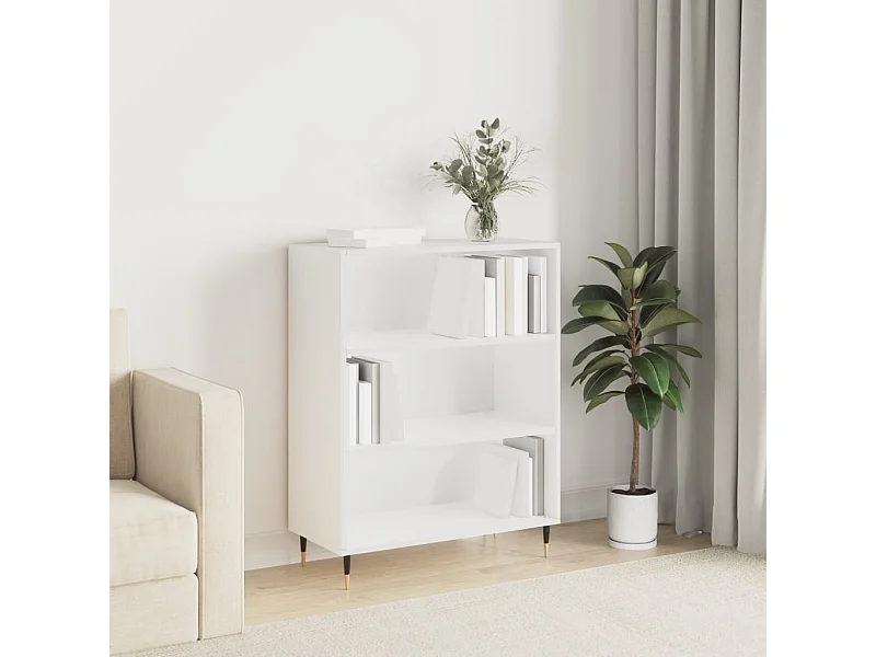 Boekenkast 69,5x32,5x90 cm bewerkt hout wit