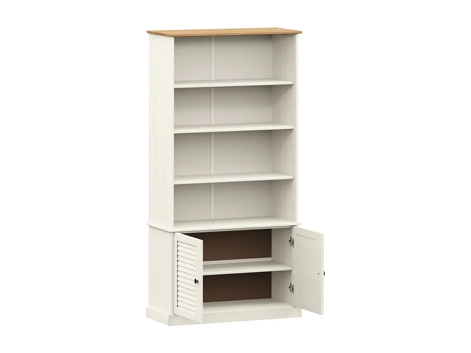 Bibliothèque VIGO blanc 85x35x170 cm bois massif de pin