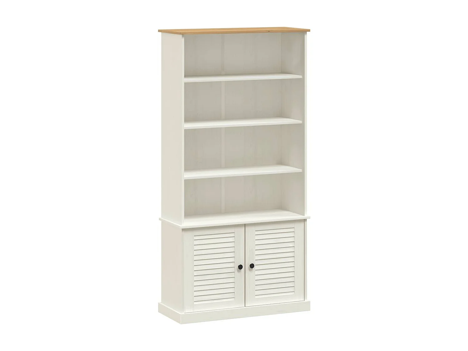 Bibliothèque VIGO blanc 85x35x170 cm bois massif de pin