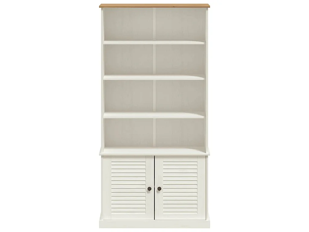 Bibliothèque VIGO blanc 85x35x170 cm bois massif de pin