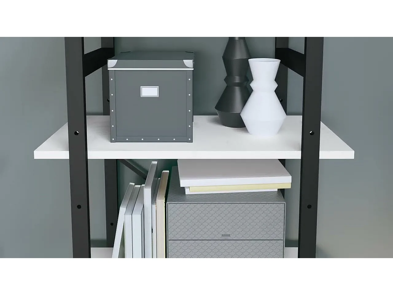 Bibliothèque à 4 niveaux Blanc 60x30x140 cm Bois de pin massif