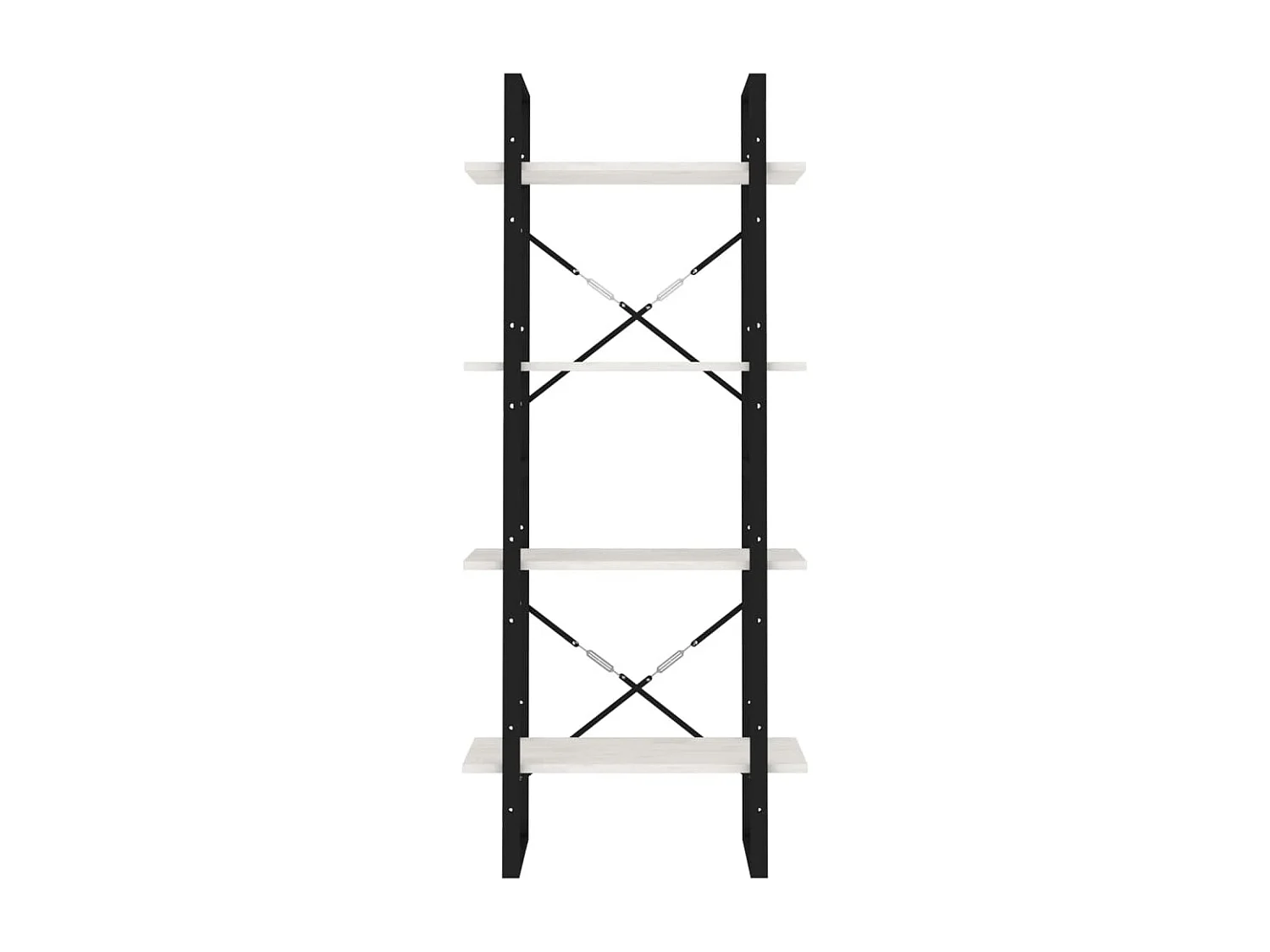 Bibliothèque à 4 niveaux Blanc 60x30x140 cm Bois de pin massif