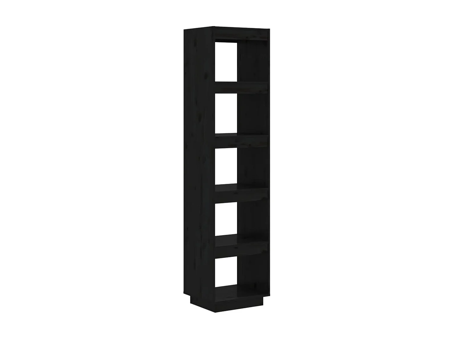 Boekenkast/kamerscherm 40x35x167 cm massief grenenhout zwart