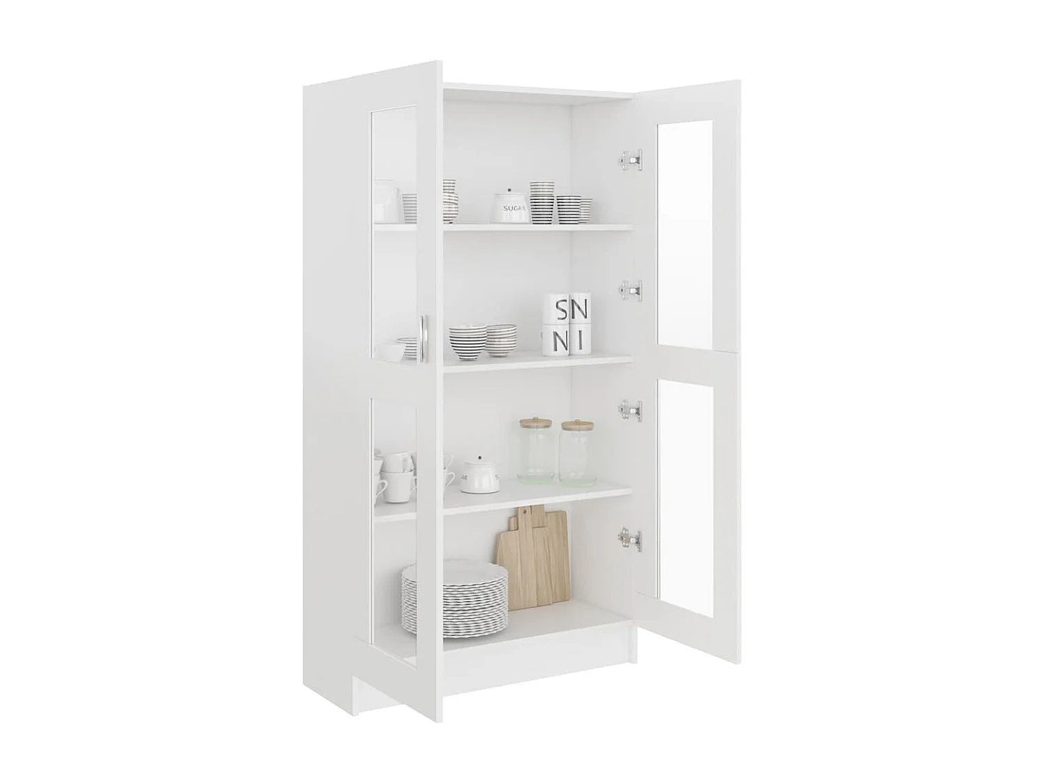 Vitrinenschrank Weiß 82,5x30,5x150 cm Holzwerkstoff