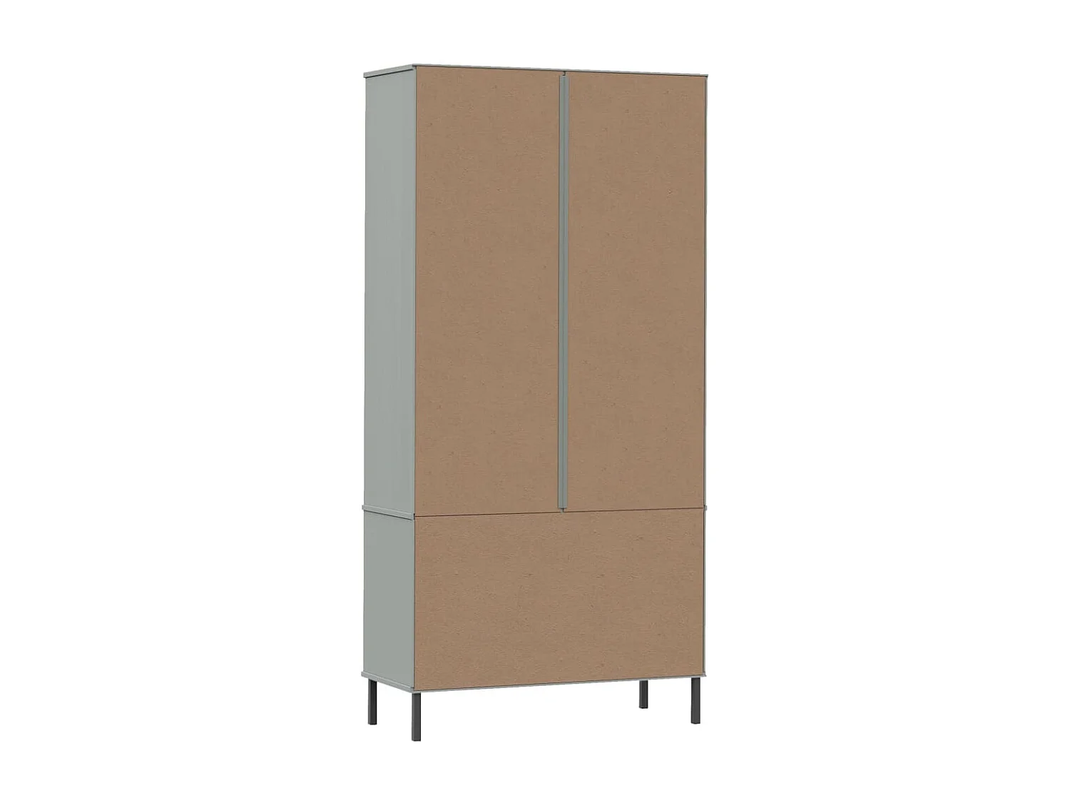 Libreria Gambe Metallo Grigio 85x35x172,5cm Legno Massello OSLO
