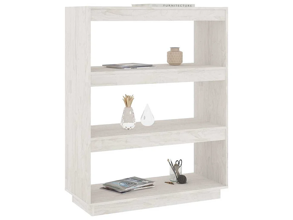 Estante/divisória 80x35x103 cm pinho maciço branco