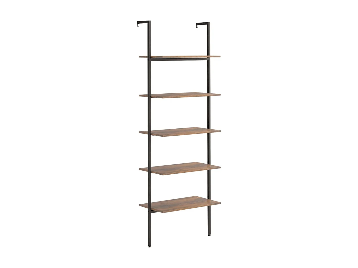 Étagère inclinée à 5 niveaux Marron foncé et noir 64x35x185 cm