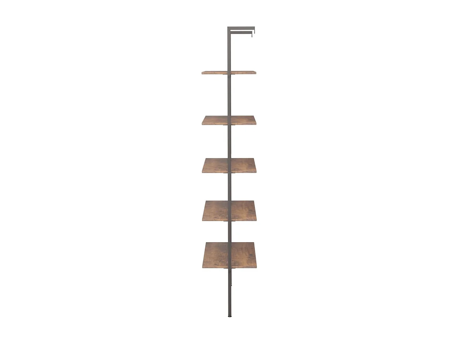 Étagère inclinée à 5 niveaux Marron foncé et noir 64x35x185 cm