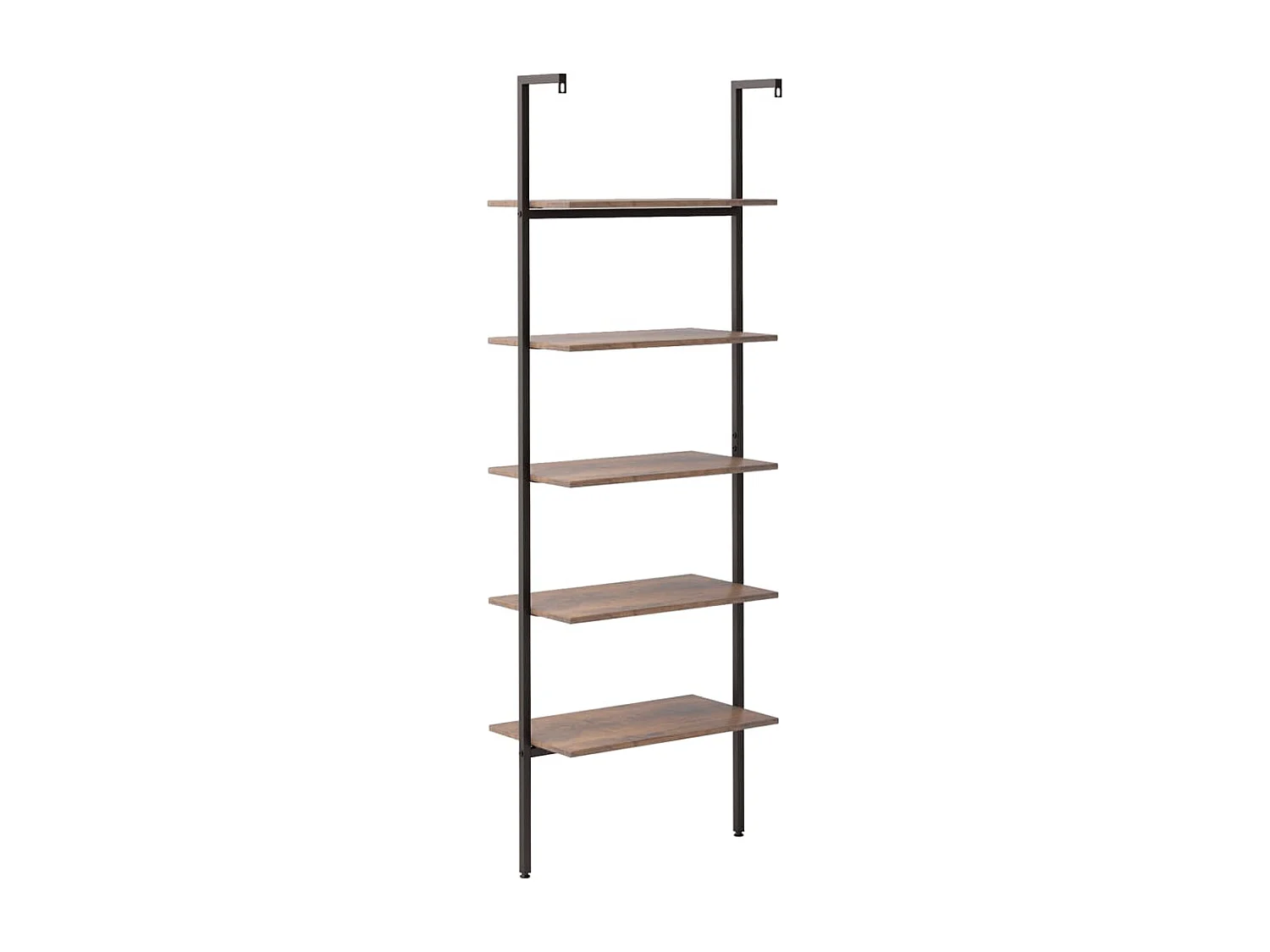 Étagère inclinée à 5 niveaux Marron foncé et noir 64x35x185 cm