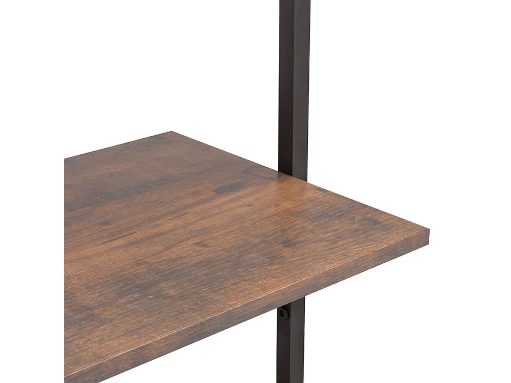 Étagère inclinée à 5 niveaux Marron foncé et noir 64x35x185 cm