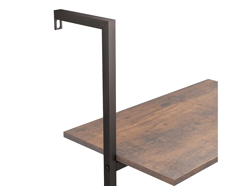 Étagère inclinée à 5 niveaux Marron foncé et noir 64x35x185 cm