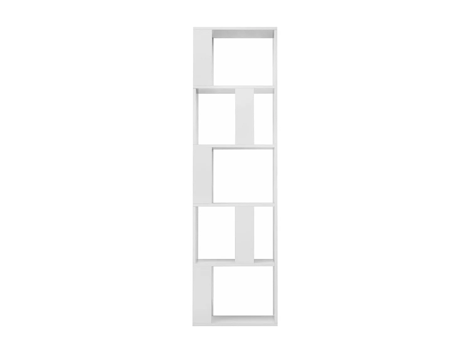 Boekenkast/kamerscherm 45x24x159 cm bewerkt hout hoogglans wit