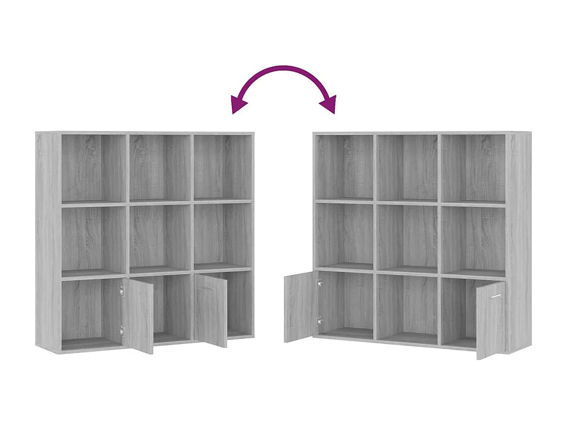 Libreria Grigio Sonoma 98x30x98 cm