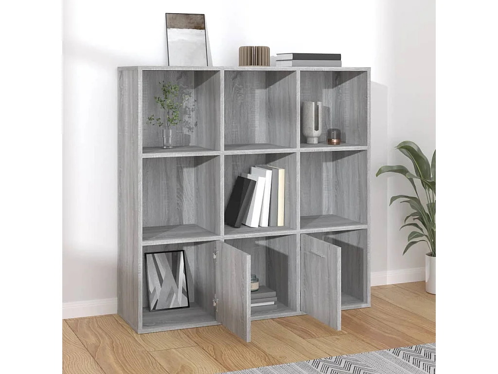 Libreria Grigio Sonoma 98x30x98 cm